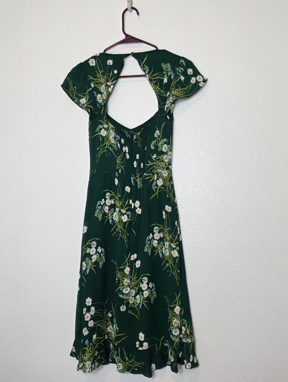 Reformation Rosi Sweetheart Neck Green Floral Dress Size 4 - Picture 12 of 12